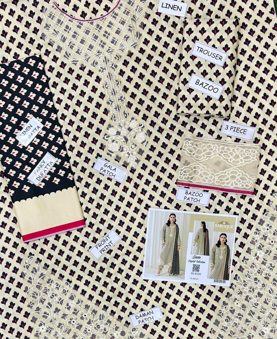 Ladies 3-Piece –  Unstiched