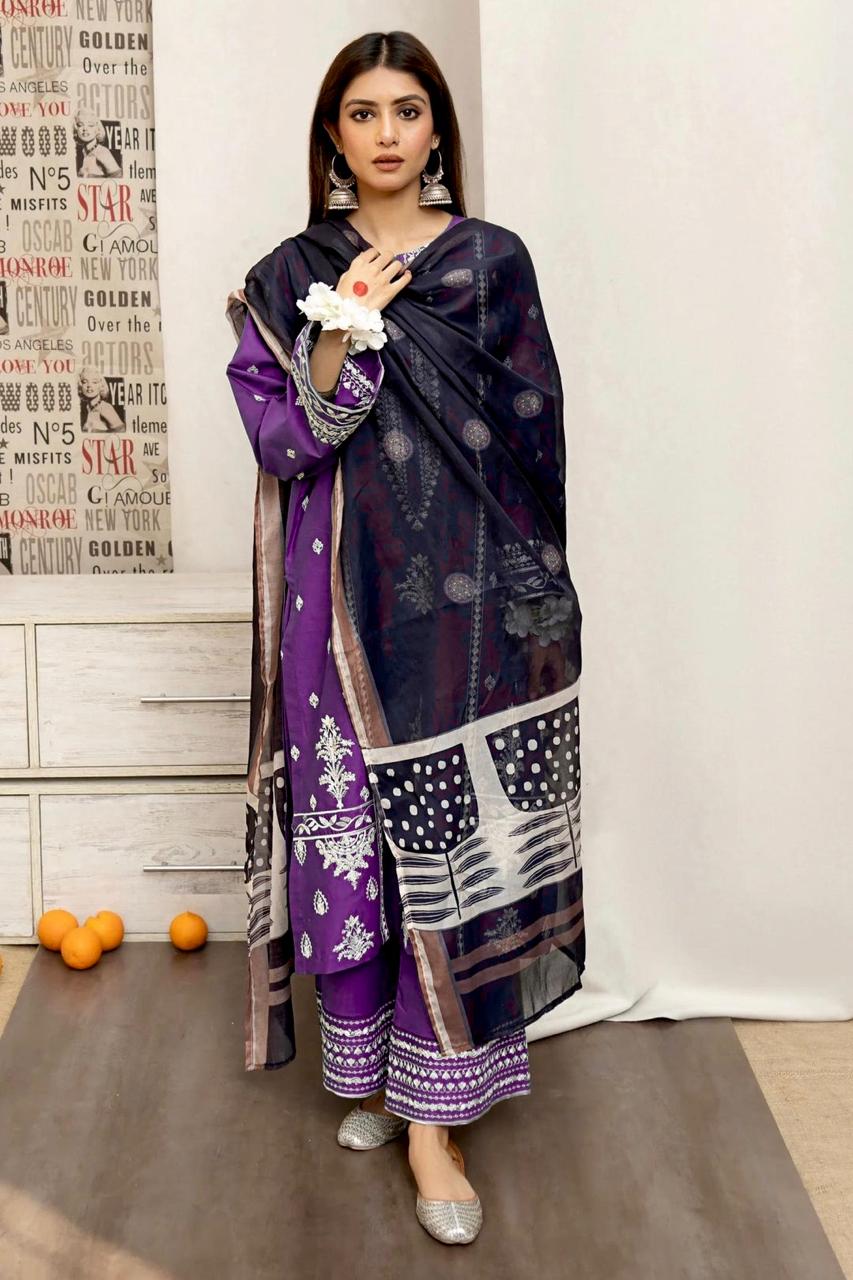 Ladies 3-Piece –  Unstiched